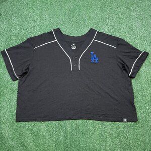LA Dodgers Cropped Baseball Jersey Women's Size 2XL Black MLB Baseball Fanatics